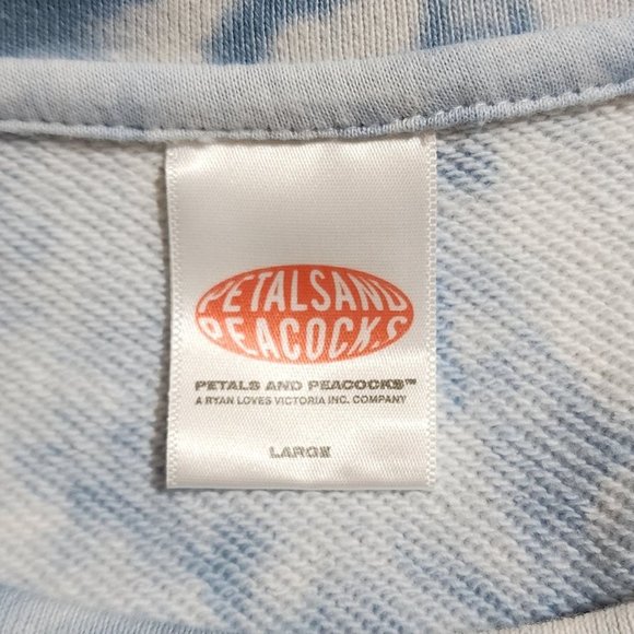 Petal and Peacocks blue white tie dye sweatshirt L - Picture 4 of 4